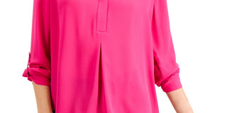 Charter Club Women's Split-Neck Blouse Pink Size X-Large