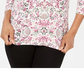 Karen Scott Women's Petite Printed Scoop-Neck Top White/ Flowers Size PS