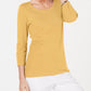 Karen Scott Women's Cotton 3/4 Sleeve Top Khaki Size Medium