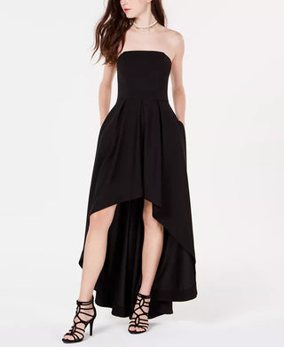 Speechless Juniors' Strapless High-Low Dress Black Size 9