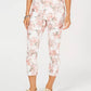 Charter Club Women's Delicate Bouquet Capri Pants White Size 14