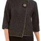 JM Collection Women's Holiday Party Metallic Textu Brooch Sweater Jacket Black Size XX-Large