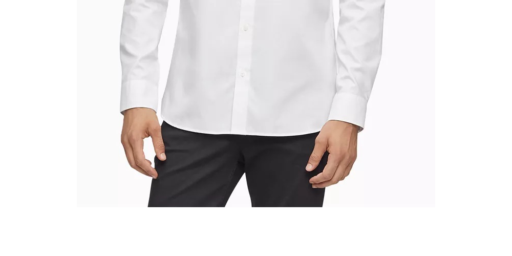 Calvin Klein Men's Long Sleeve Solid Twill Pocket Shirt color- Size Medium