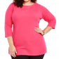 Karen Scott Women's Plus Size Cotton Tunic Top Bright Red Size 1X