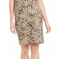 Calvin Klein Women's Animal Print Sheath Dress Beige Size 2
