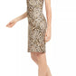 Calvin Klein Women's Animal Print Sheath Dress Beige Size 2