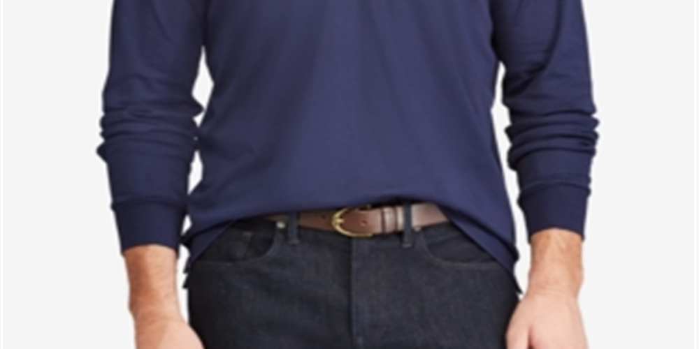 Ralph Lauren Men's Classic Fit Long Sleeve Soft Cotton Polo Shirt Blue Size -XS
