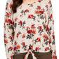 Style & Co Women's Petite Printed Tie-Hem Sweater Brown Size Petite XL