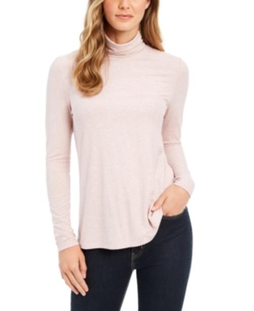 Charter Club Women's Heathered Turtleneck Pink Size Petite Medium