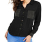 Thalia Sodi Women's Studded Shirt Black Size Small