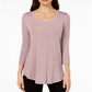 JM Collection Women's Scoop Neck Top Pink Size X-Small