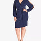 City Chic Women's Trendy Plus Size Smallplit-Sleeve Faux-Wrap Dress Blue Size 20W