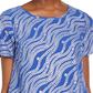 Michael Kors Women's Chain-Print Layered Top  Sizes Blue Size XL