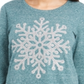 Style Co Women's Snowflake Graphic Sweatshirt Caviar Snowflakes Green Size Petite L