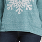 Style Co Women's Snowflake Graphic Sweatshirt Caviar Snowflakes Green Size Petite L
