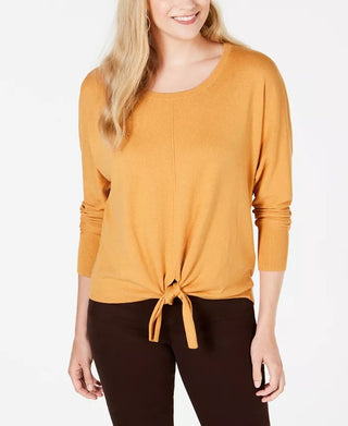 Style & Co Women's  Tie-Front Sweater Beige Size Small