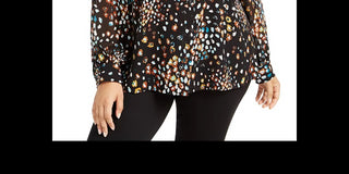 Alfani Women's Plus Size Printed Blouse Yellow Size 0X