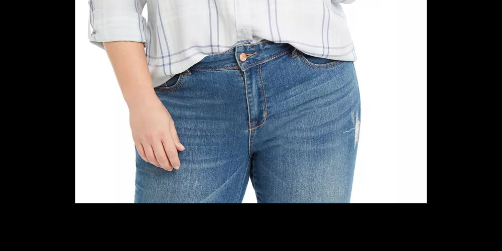 Style & Co Women's  Plaid Button Down Blouse Green / Blue  Size 1X