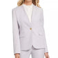 DKNY Women's Collarless Pinstripe One-Button Blazer Gray Size 12