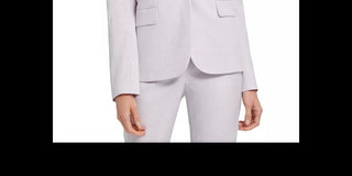 DKNY Women's Collarless Pinstripe One-Button Blazer Gray Size 12