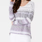 Style & Co Women's  Petite Striped Drop-Shoulder Sweater Purple Size PP
