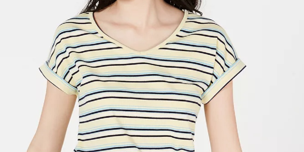 Hippie Rose Junior's Tie Front T-Shirt Yellow Size Medium