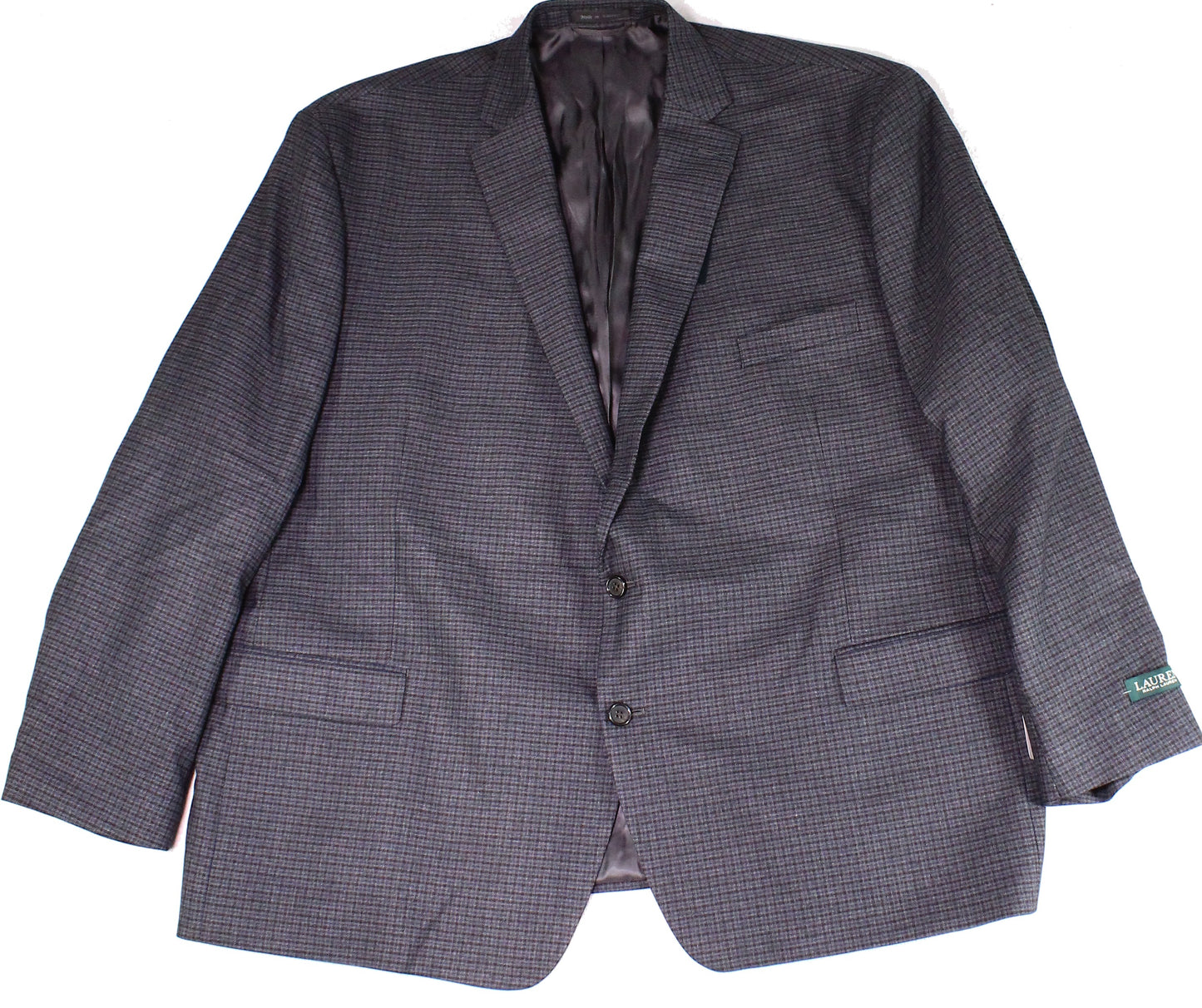 Ralph Lauren Men's Plaid Printed Notched Blazer Gray Size 41