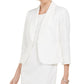 Kasper Women's Button Printed Blazer White Size 16 Petite