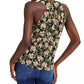 INC International Concepts Women's Floral Print Tie Front Top Black Size Small