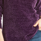 Karen Scott Women's V Neck Chenille Sweater Purple Size Small