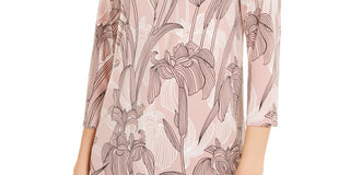 Alfani Women's Printed Mesh Tunic Pink Size Medium