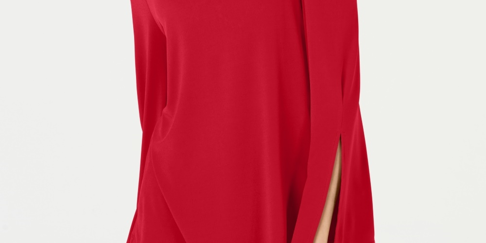 Alfani Women's One Shoulder Applique Top Red Size PL