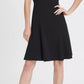 DKNY Women's Colorblock Tulip Sleeve Fit Flare Dress Black/White Size 12