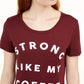 Love Tribe Junior's Strong Like My Coffee Graphic Print T Shirt Burgundy  Size X-Small