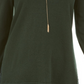 Style & Co Women's Lace TrimLong Sleeve Top  Green Size PXL