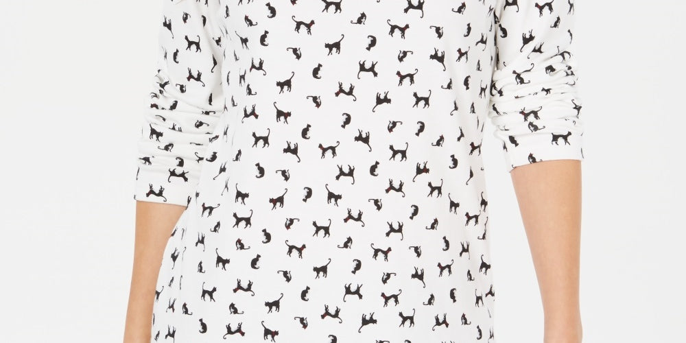 Karen Scott Women's Floral Print Mock Neck Top White Size PL