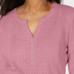 Karen Scott Women's Pink Lace Solid 3/4 Sleeve With Buttons Tunic Top Pink Size  Petite S