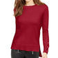 Michael Kors Women's Long Sleeve Crew Neck Sweater Red Size Medium