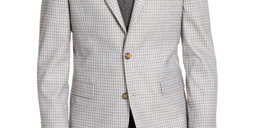 Tommy Hilfiger Men's Modern-Fit Thflex Stretch Sport Coats Gray Size 36