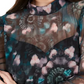 INC International Concepts Women's Printed Mesh Mockneck Top Black Size 0X