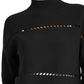 Alfani Women's Cotton Pointelle Poncho Sweater Black Size Small
