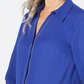 JM Collection Women's Embellished Utility Shirt Blue Size PP