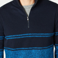 Michael Kors Men's Striped Quarter-Zip Sweater Blue Size XX-Large