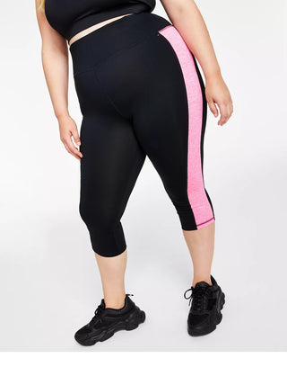 Ideology Women's Colorblocked Cropped Leggings Black Size Medium