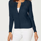 Charter Club Women's Pointelle Knit Cardigan Blue Size Medium