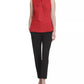 DKNY Women's Sleeveless Pleated Tie Neck Top Red Size X-Large