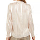 Alfani Women's Striped Mock Neck Top Beige Size Small