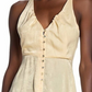 Free People Women's Solid Sleeveless V Neck Tea Length Empire Waist Cocktail Dress Yellow Size Small