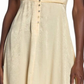 Free People Women's Solid Sleeveless V Neck Tea Length Empire Waist Cocktail Dress Yellow Size Small
