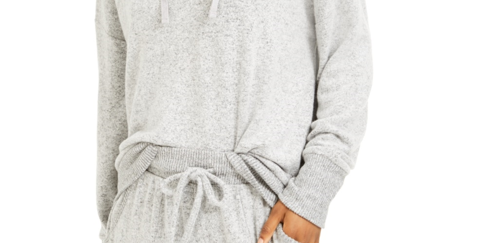 Hippie Rose Juniors' Cozy Lace-Up Hoodie Gray Size Large